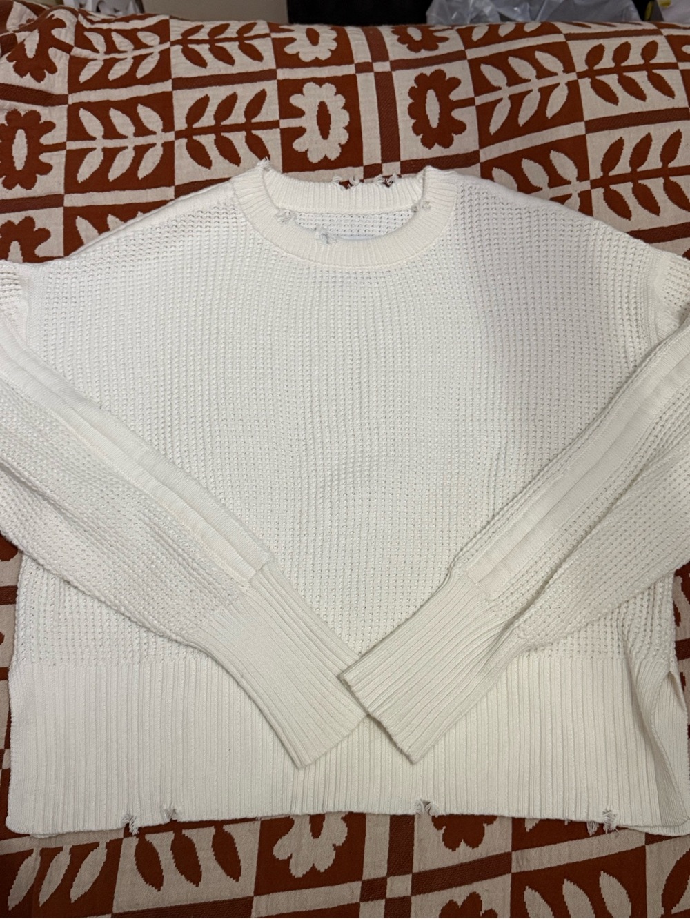 Pistola Women's Olga Distressed Waffle Stitch Sweater